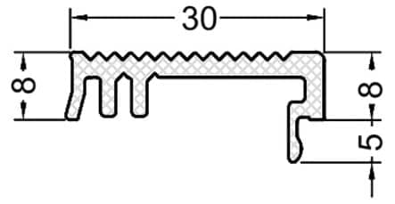 Code 123257 - Pièce d'appui de finition des seuils WESER 20 TI