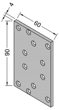 Code 123299 - Plaque pour pied de dormant