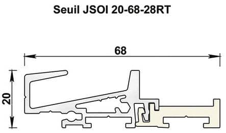 Code 139538 - Profil de seuil aluminium JSOI20-68-28RT