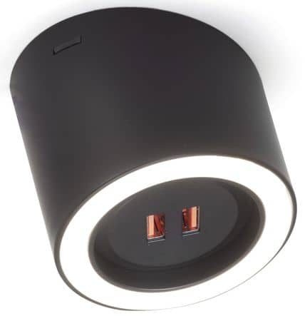 Code 248298 - Spot LED Unika D-Motion avec 2 prises USB intégrées 24 V