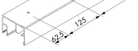 Code 250876 - Pour porte coulissante et verre fixe
