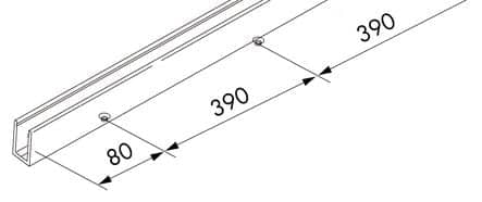 Code 250890 - Rail bas pour verre fixe Hawa Porta 100 GWF
