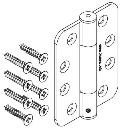 Code 251387 - Charnière acier inoxydable Hawa Variofold / Centerfold 80 H
