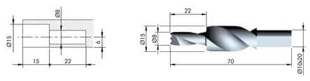 Code 253273 - Mèche de perçage étagée 8 / 15