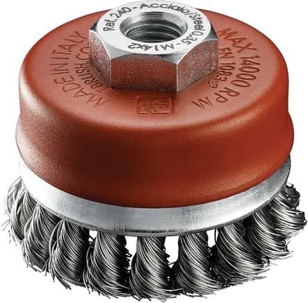 Code 353943 - Brosse à mèche torsadée avec bague de retenue M14