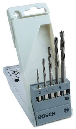 Code 369999 - Coffret 5 mèches à bois queue 6 pans