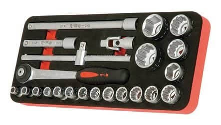 Code 383848 - Module douilles et cliquet 1/2" 23 pièces