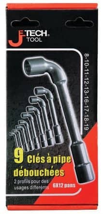 Code 383883 - Jeu de 9 clés à pipe débouchées 6 x 12 pans