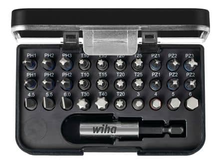 Code 399031 - Coffret 30 embouts standard FENTE / PH / PZ / TORX /6 PANS + porte-embout