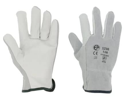Code 403622 - Gant cuir paume fleur de buffle dos croûte