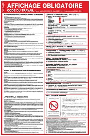 Code 419849 - Affichage obligatoire du code du travail