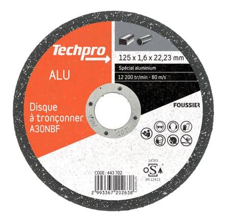 Code 443702 - Disque à tronçonner Alu 125 plat