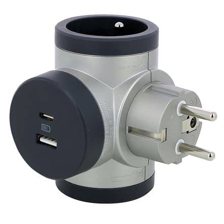 Code 450039 - Fiche triplite 2X2P+T avec USB