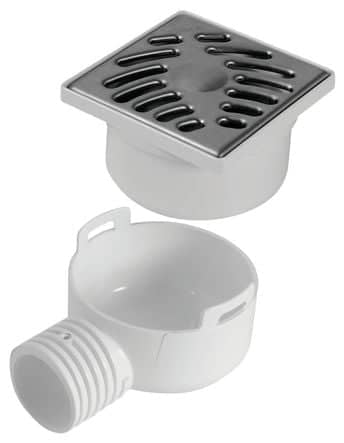 Code 450898 - Siphonnette grille carrée avec adaptateur