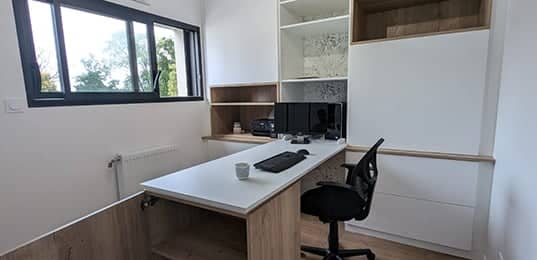 Visuel de la réalisation d'un bureau avec le service Rapido