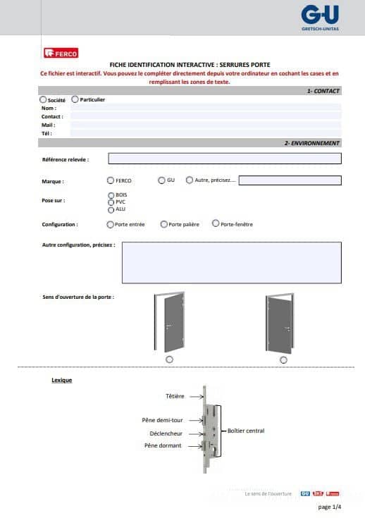 document bien choisir ferrure FERCO