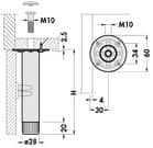Code 251436 - Pied de cuisine 323 métal avec platine