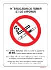 Code 401606 - Panneau Interdiction de fumer et de vapoter