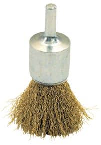 Brosse sur tige droite Fil laiton ondulé