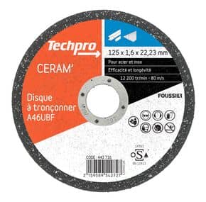 Disque à tronçonner Ceram' 125 plat